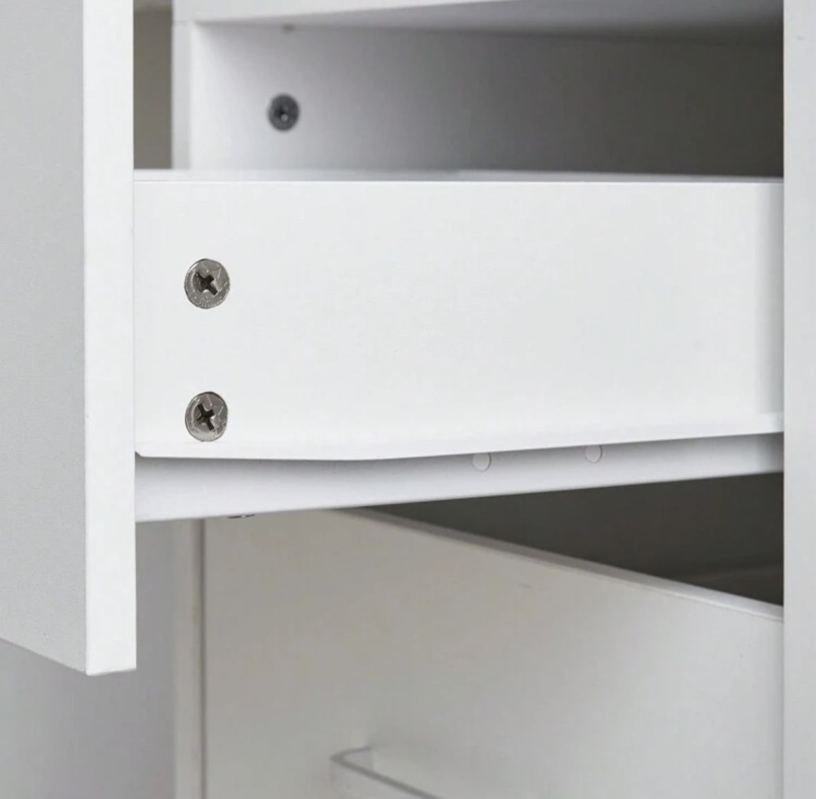 Dressing Table And Stool, 5 Drawers Vanity Table Adjustable Brightness Mirror