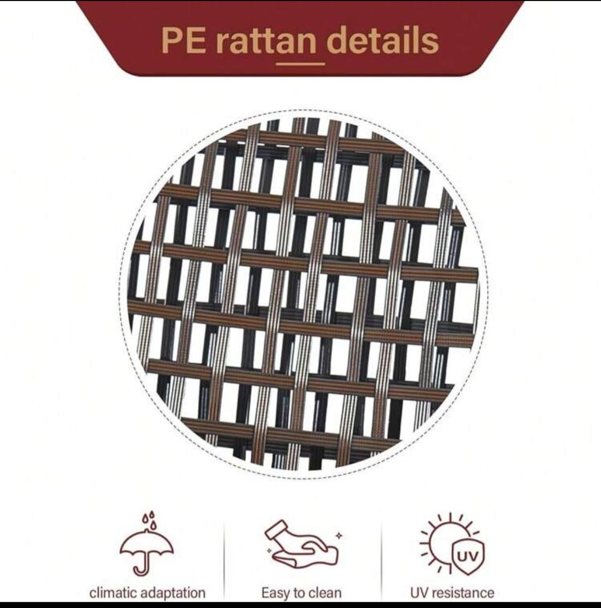 4 Piece Rattan Furniture Set Outdoor Patio Wicker Sofa Garden Conversation Sets For Yard,Pool Or Backyard,Brown Plaid-1
