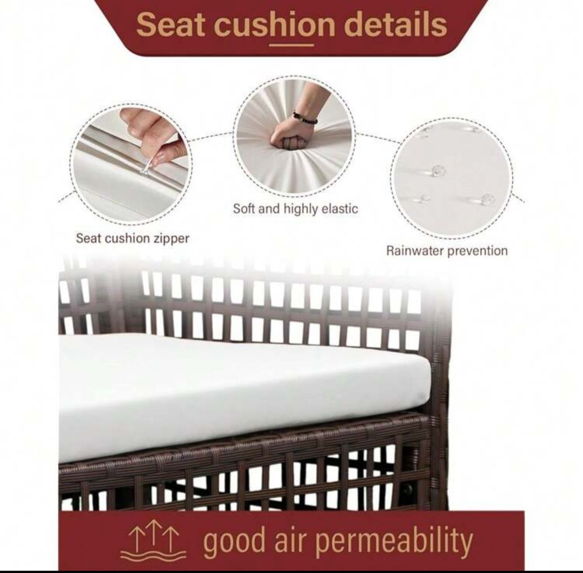 4 Piece Rattan Furniture Set Outdoor Patio Wicker Sofa Garden Conversation Sets For Yard,Pool Or Backyard,Brown Plaid-1