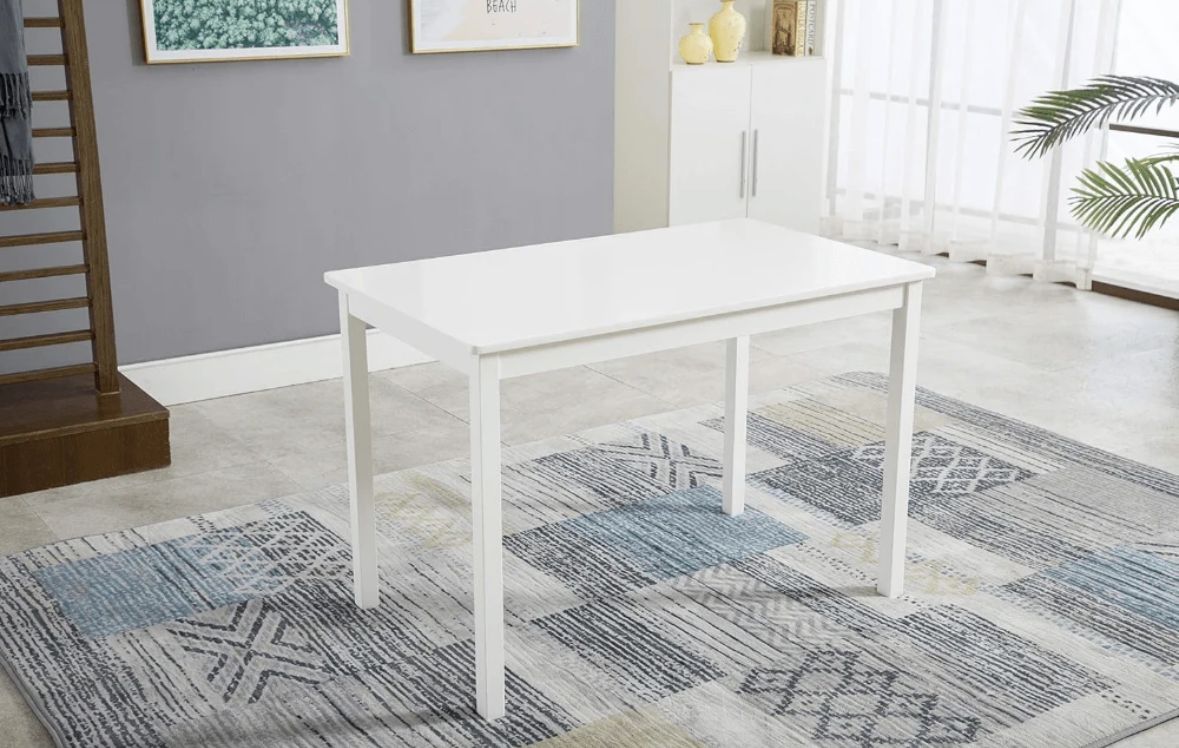 2025-NEW Direct Classic Solid Wooden Dining Table And 4 Chairs Set Kitchen Home white