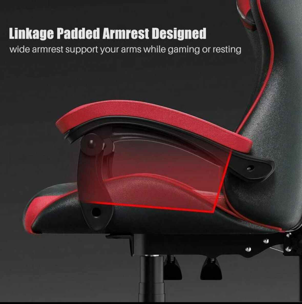Ergonomic Gaming Chair, With Cushion And Adjustable Backrest For Adults, Rotatable And Stable