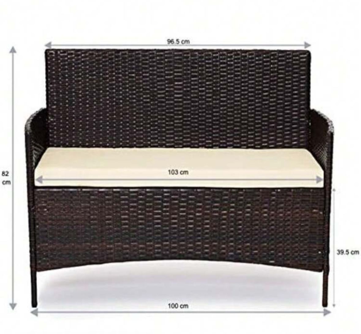 Rattan Garden Furniture Set Patio Conservatory Balcony Indoor Outdoor 4 Seater Piece Glass Top