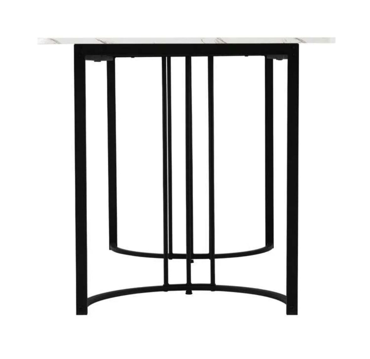 (White And Black )140 X 80cm Dining Table,(1-Pcs), Modern Kitchen Table, Metal Frame Rectangular Dining Table In Modern Marble Pattern Kitchen Table With Adjustable Feet For Dining Room Living Room( Excluding Chairs)