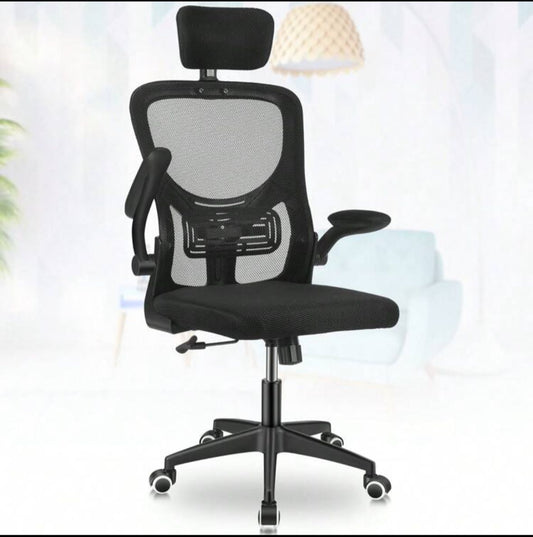 Ergonomic Office Chair: Office Computer Desk Chair With High Back Mesh And Adjustable Lumbar Support Rolling Work Swivel Task Chairs With Wheel 3D Armrests And Headrest